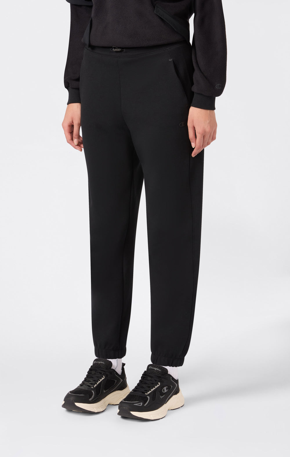 Pantaloni Donna Stretch In Misto Cotone Con Polsino C-Tech