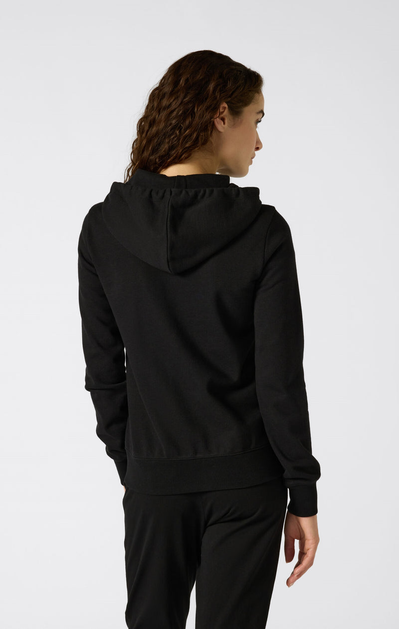 Sweat à Capuche Léger Slim Fit Femme avec Fermeture Zippée Intégrale et Petit Logo