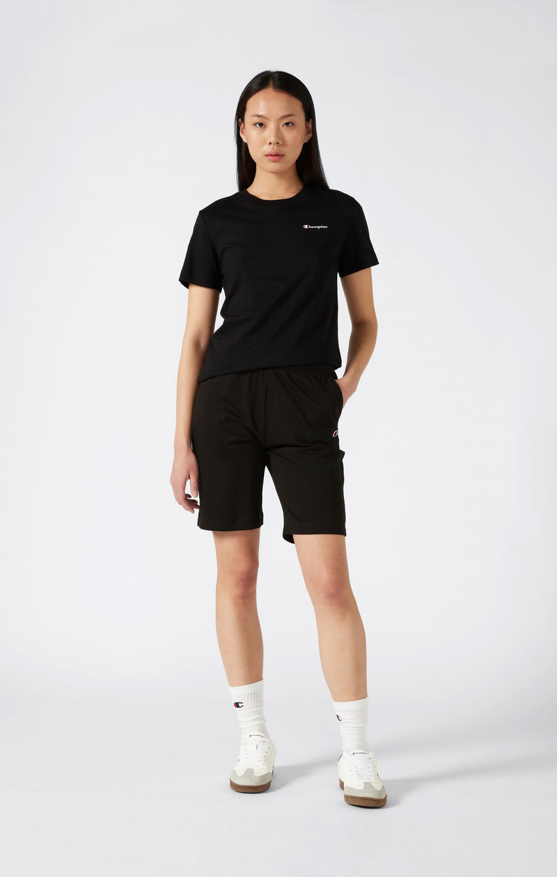 Slim Fit Damen Bermuda Shorts mit kleinem C-Logo Icons