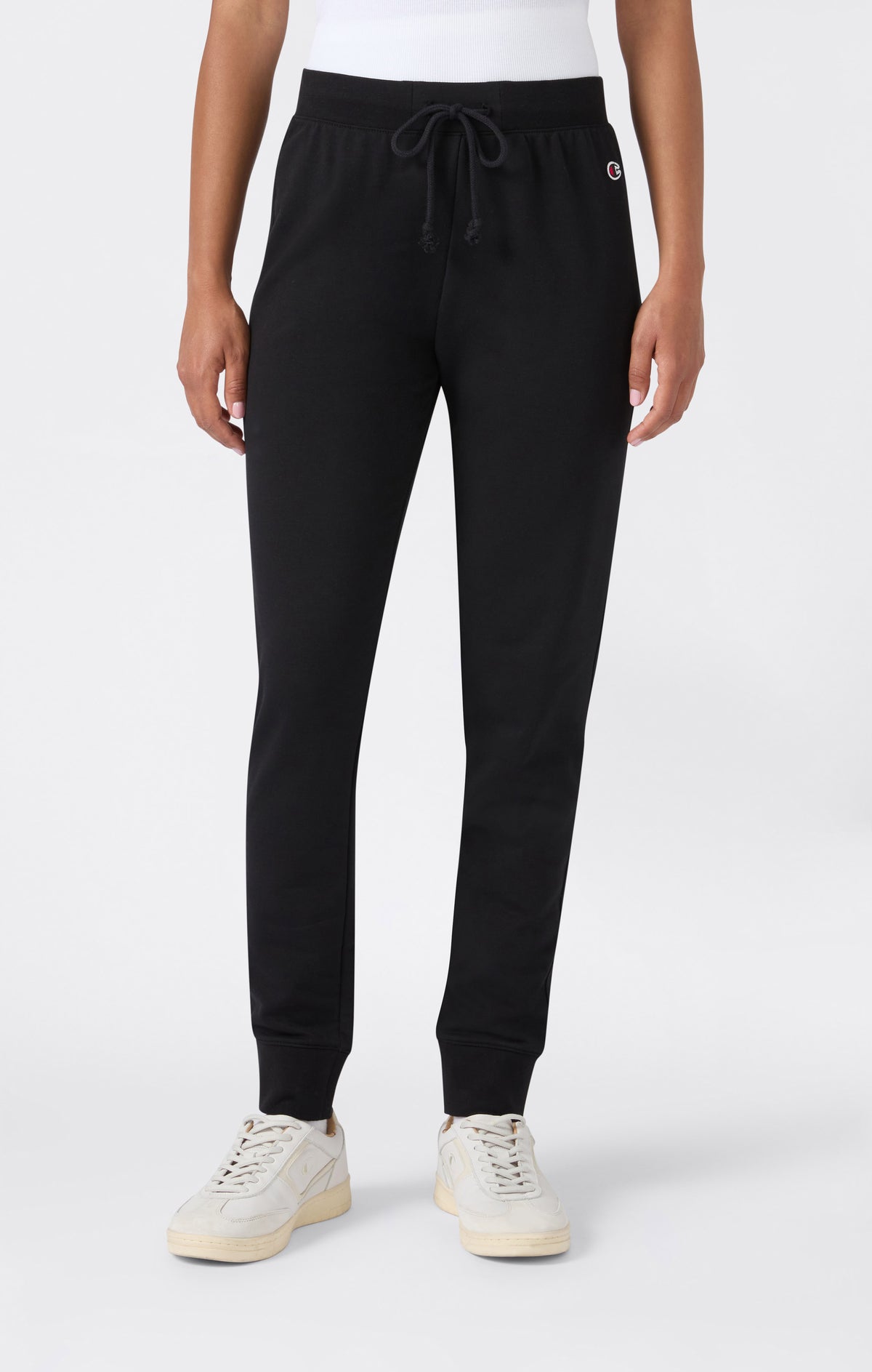Pantalon Léger Coupe Slim avec Bas à Cordon de Serrage Femme