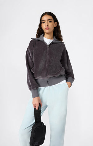 Women's Velour Full Zip Sweatshirt
