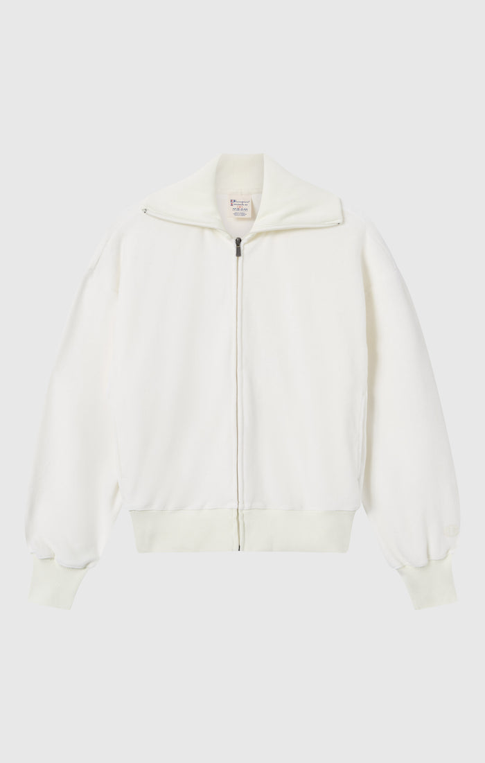 Felpa in velluto con zip intera da donna