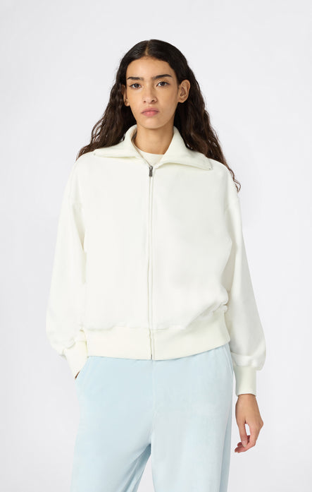 Felpa in velluto con zip intera da donna
