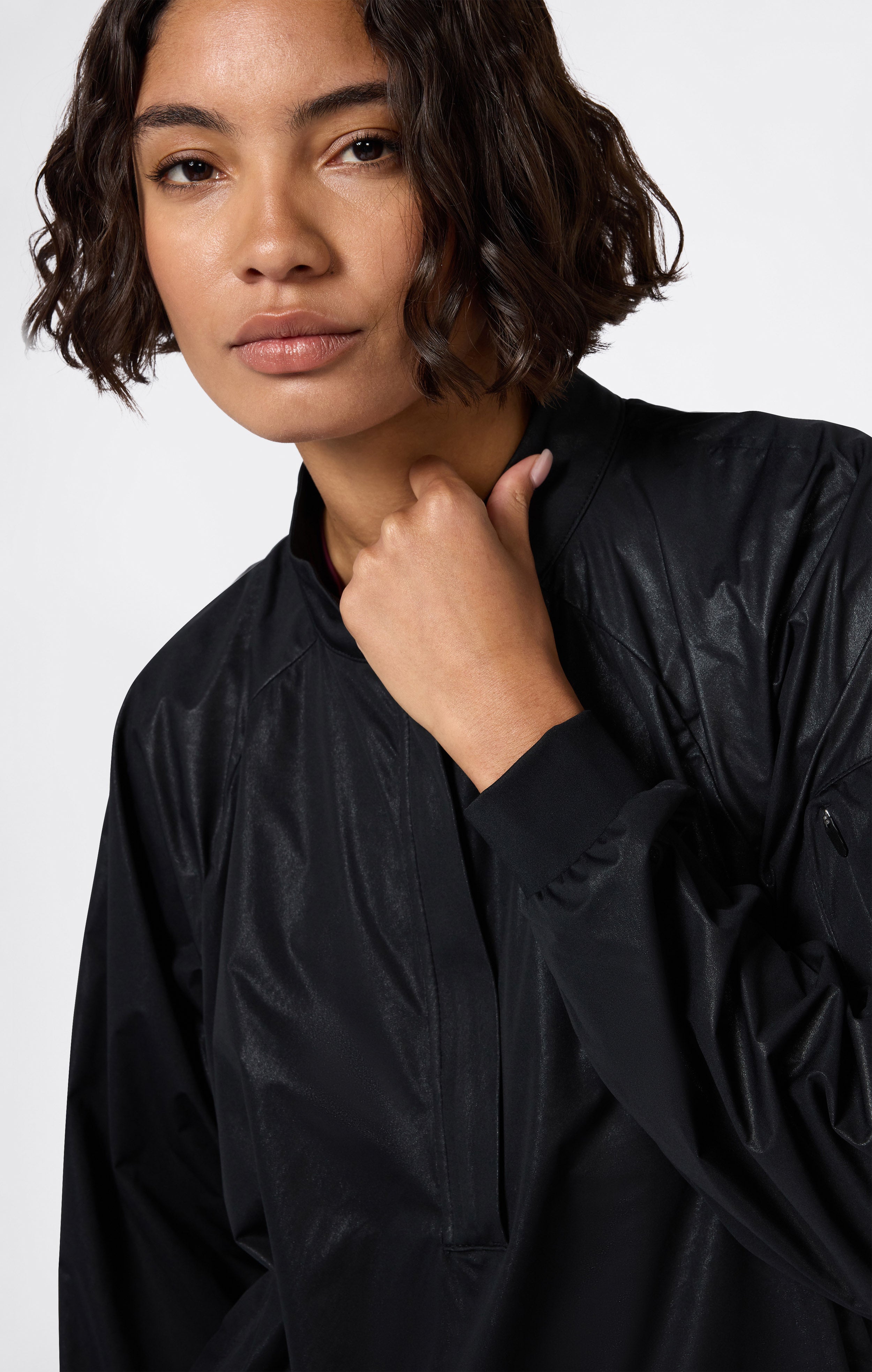 Damen Ultra Leichtes Halbzip Webstoff Top