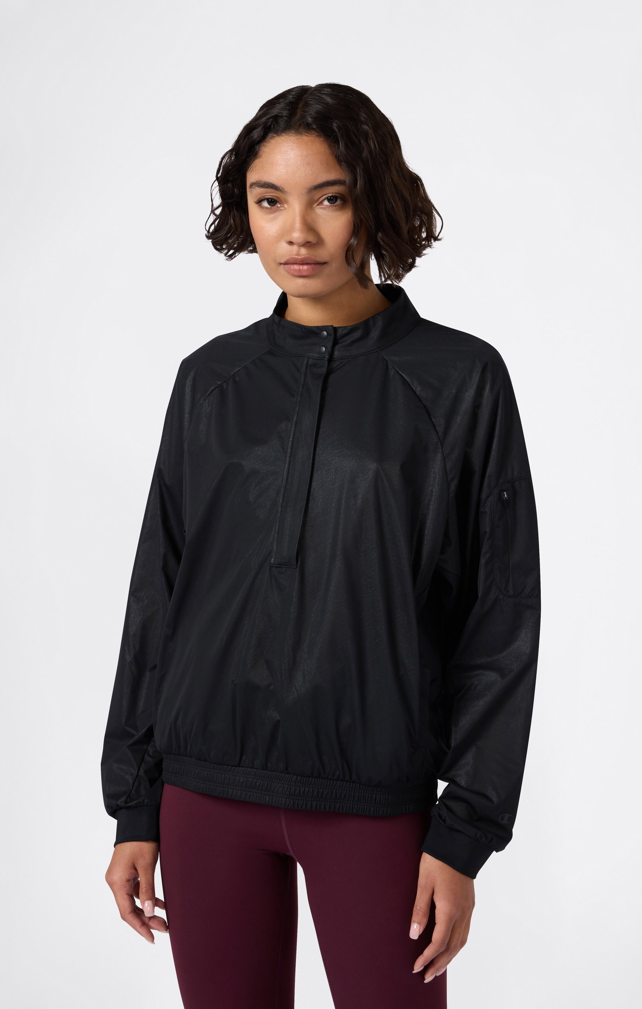 Damen Ultra Leichtes Halbzip Webstoff Top