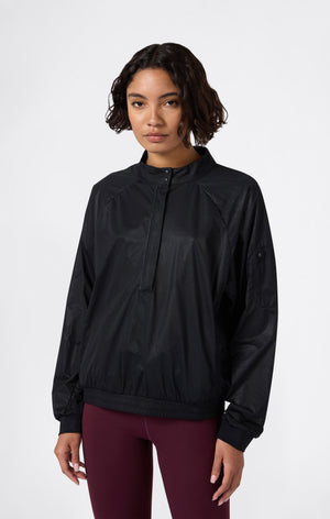 Damen Ultra Leichtes Halbzip Webstoff Top