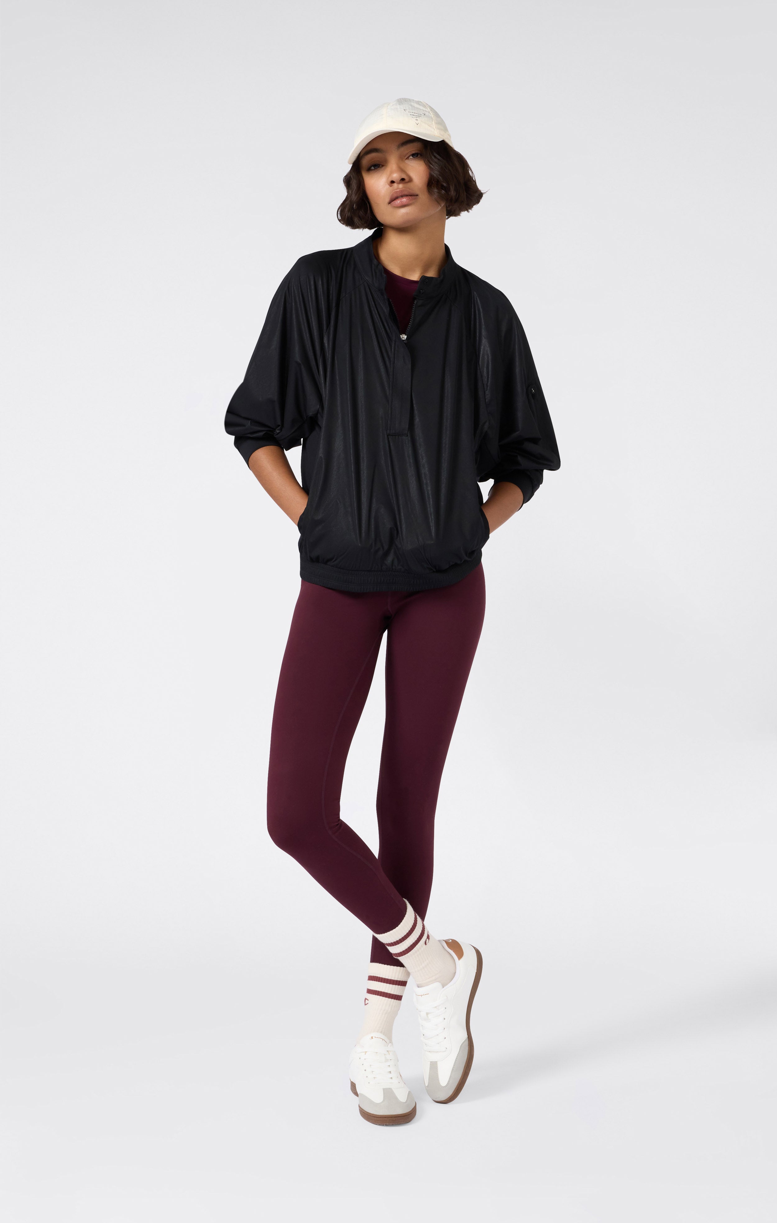 Damen Ultra Leichtes Halbzip Webstoff Top