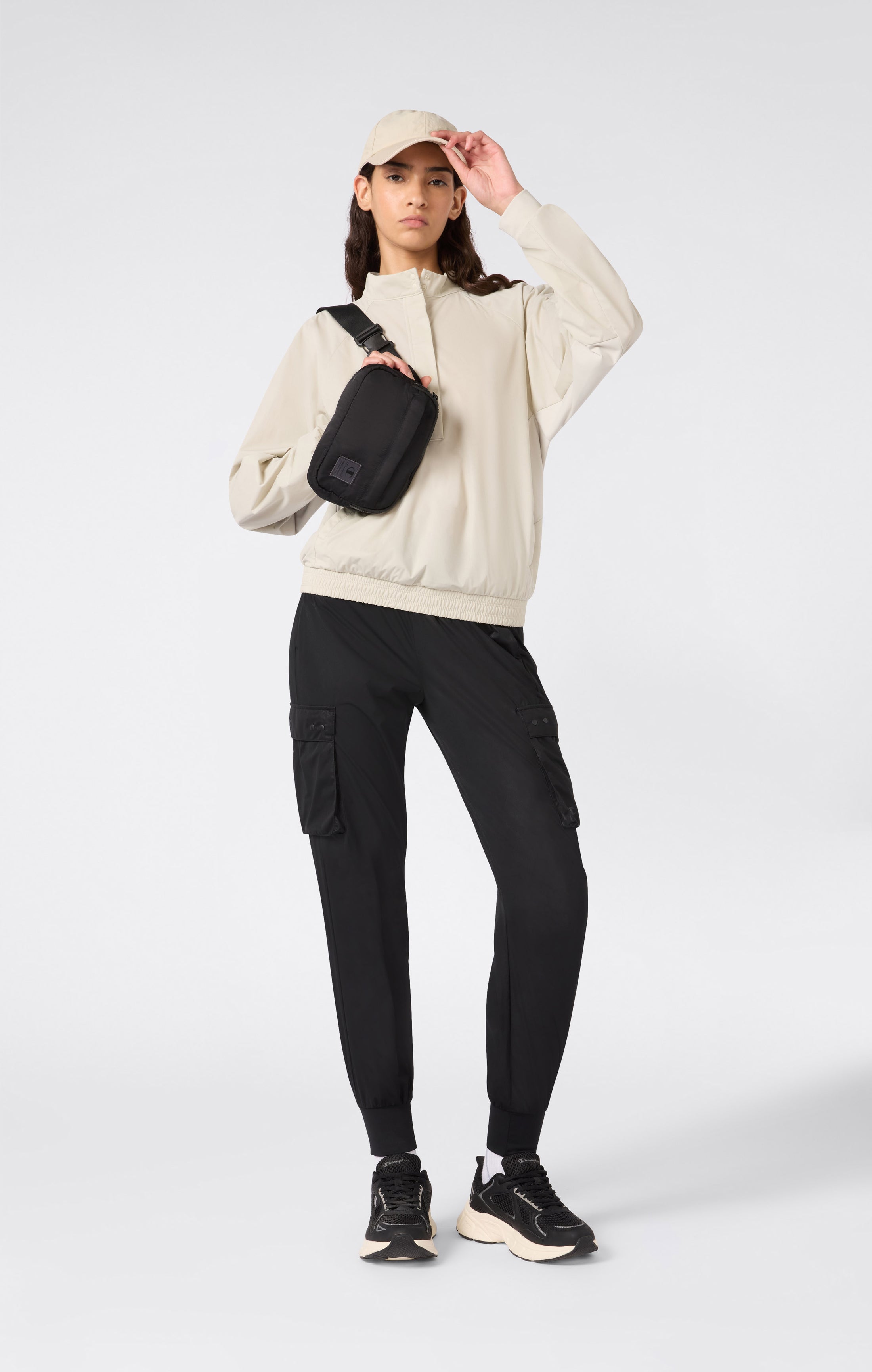 Top Femme Demi-Zip Ultra Léger En Tissu Tissé
