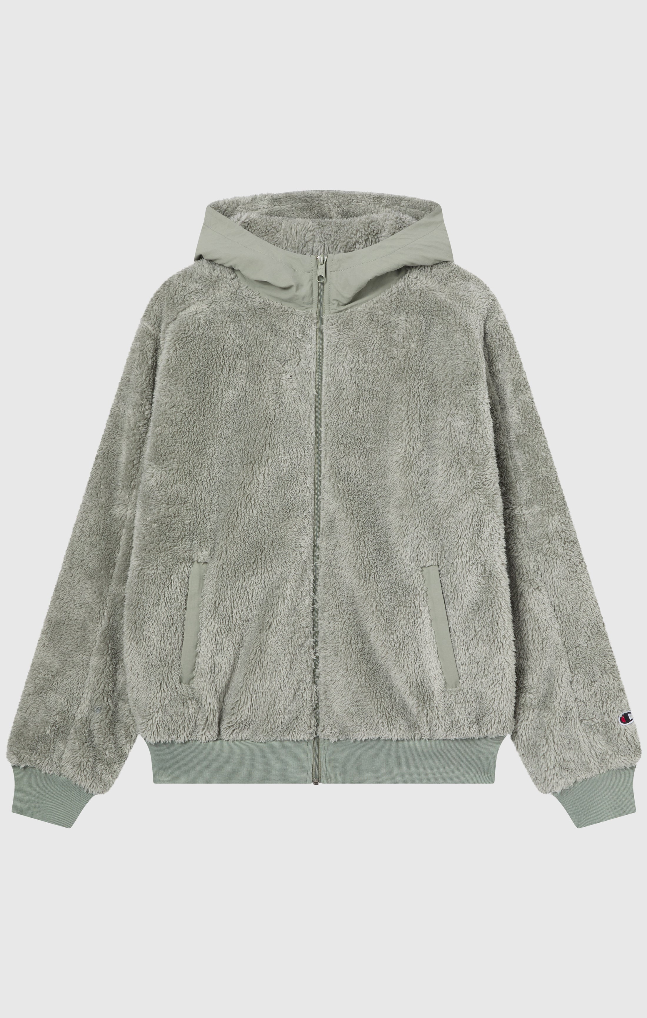 Damen Sherpa Teddy Kapuzensweatshirt mit durchgehendem Reißverschluss