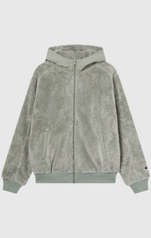 Damen Sherpa Teddy Kapuzensweatshirt mit durchgehendem Reißverschluss