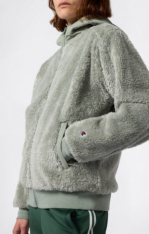 Felpa con Cappuccio e Zip Intera in Polar Teddy da Donna