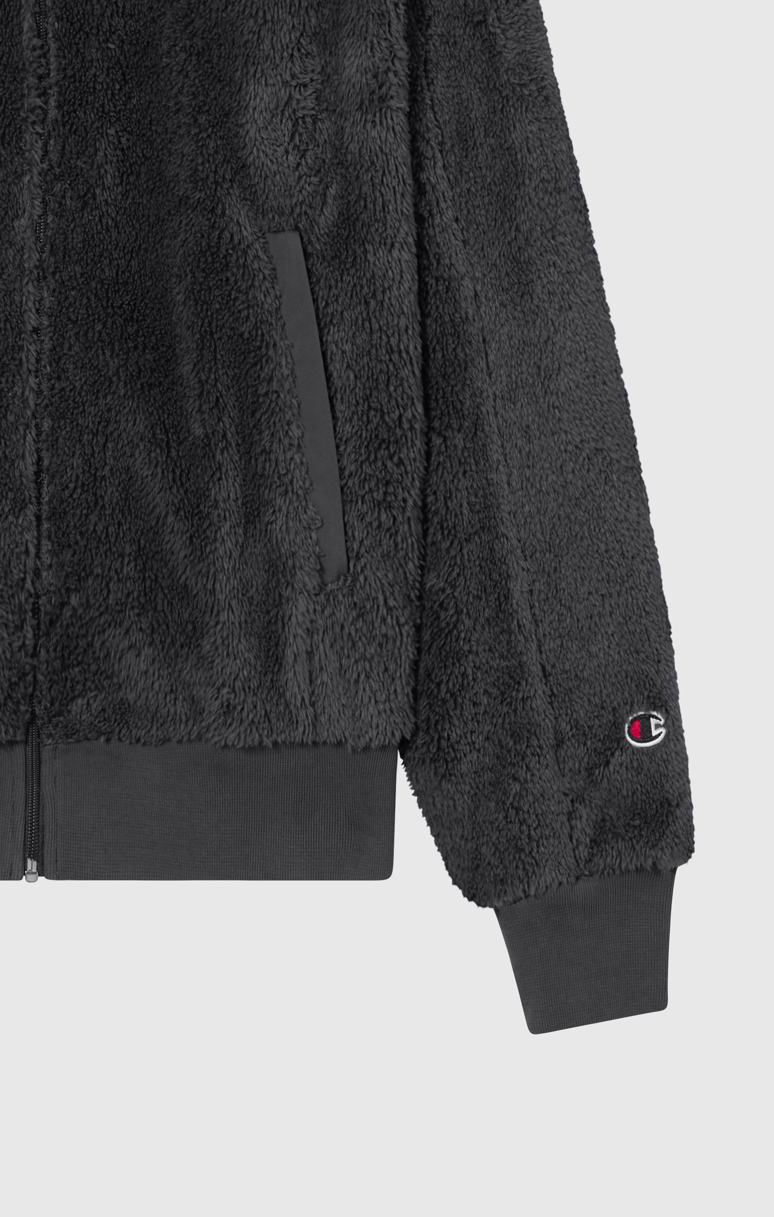 Damen-Polar-Teddy-Kapuzenjacke mit durchgehendem Reißverschluss