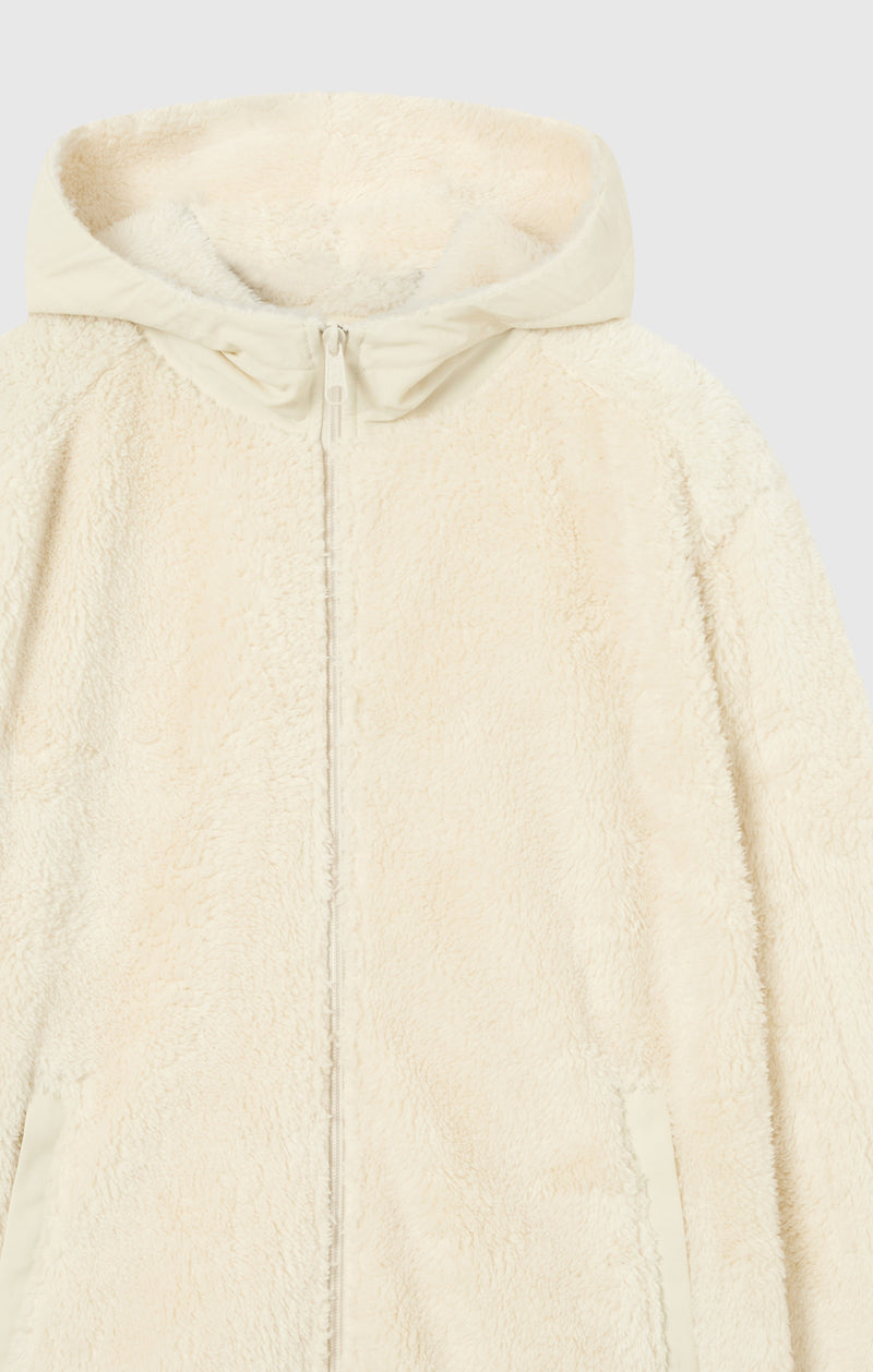 Damen Sherpa Teddy Kapuzensweatshirt mit durchgehendem Reißverschluss