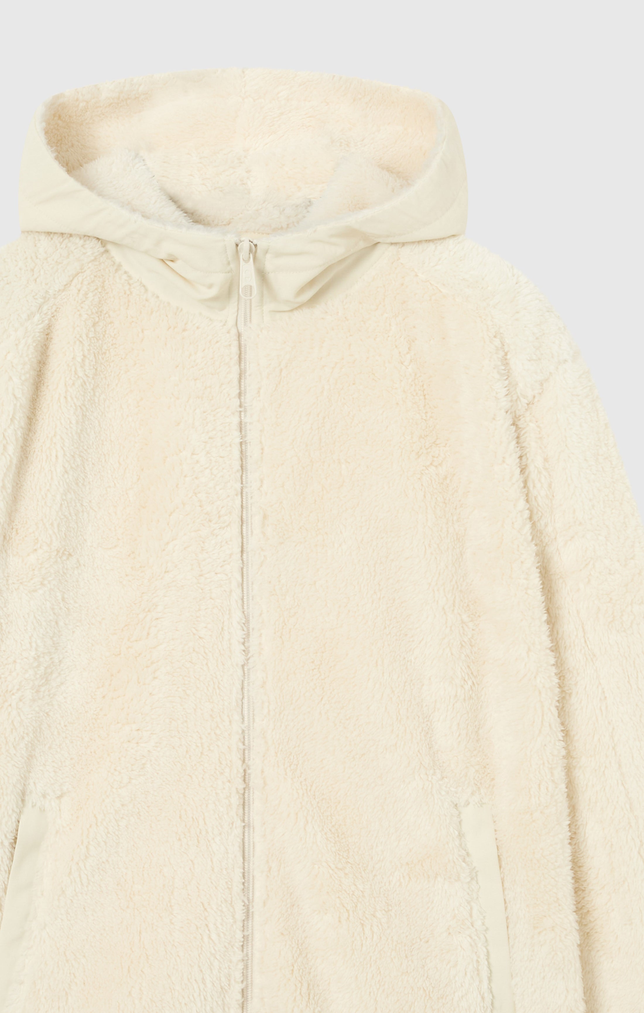 Damen Sherpa Teddy Kapuzensweatshirt mit durchgehendem Reißverschluss