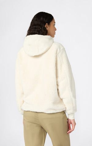 Damen Sherpa Teddy Kapuzensweatshirt mit durchgehendem Reißverschluss