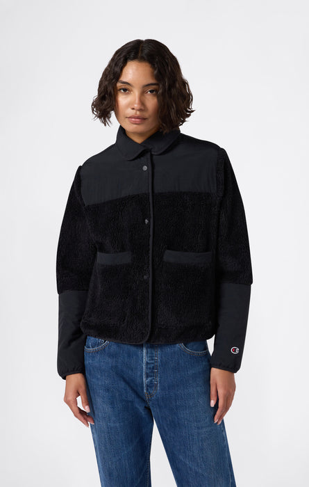 Damen-Polarjacke mit Knopfverschluss