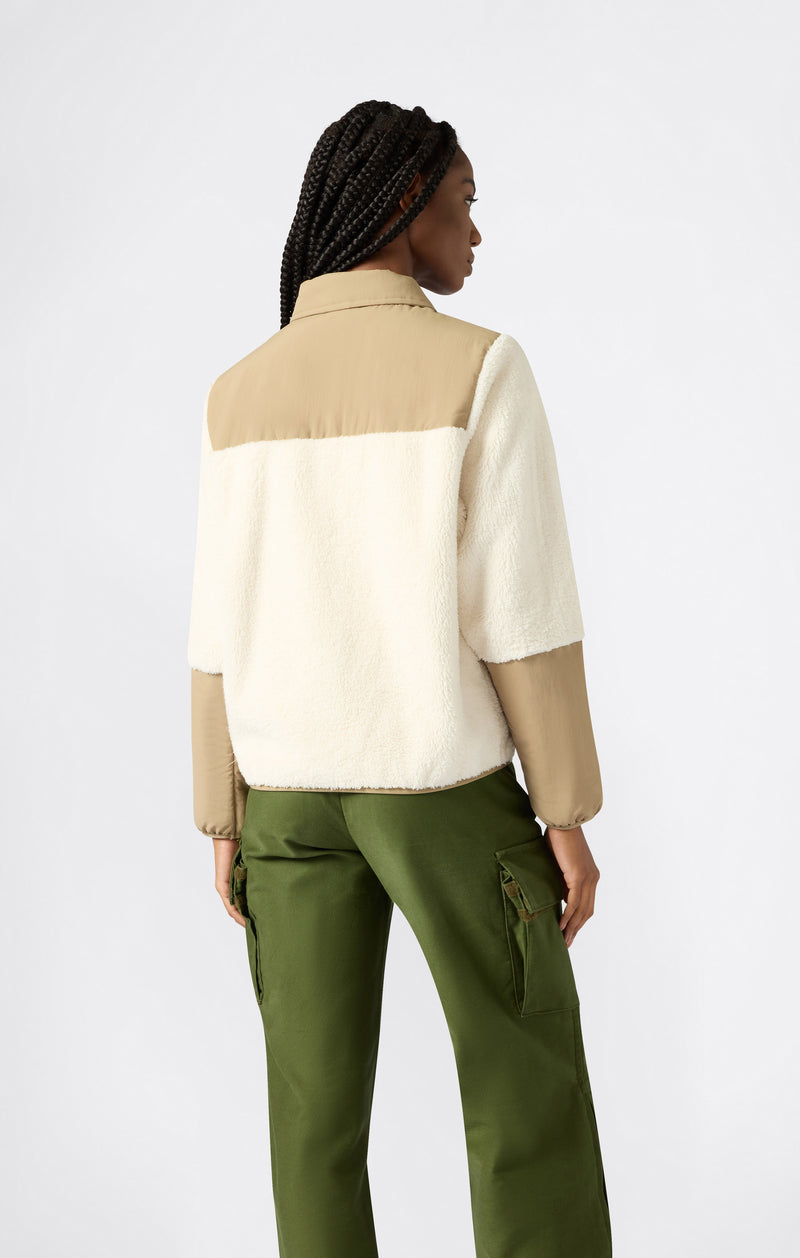 Veste en Polar avec fermeture à boutons pour Femme