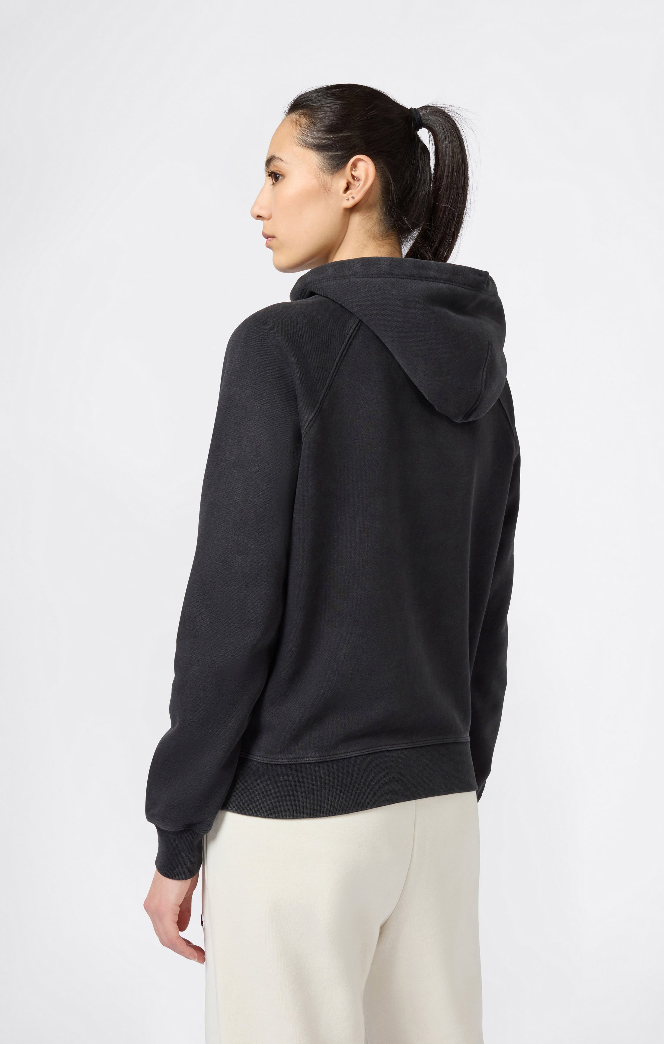 Kapuzenpullover Mit Washed-Look Und Angerautem Innenmaterial Icons Damen