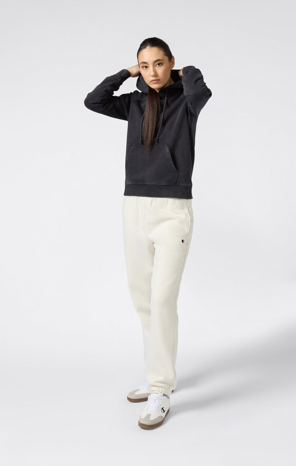 Kapuzenpullover Mit Washed-Look Und Angerautem Innenmaterial Icons Damen