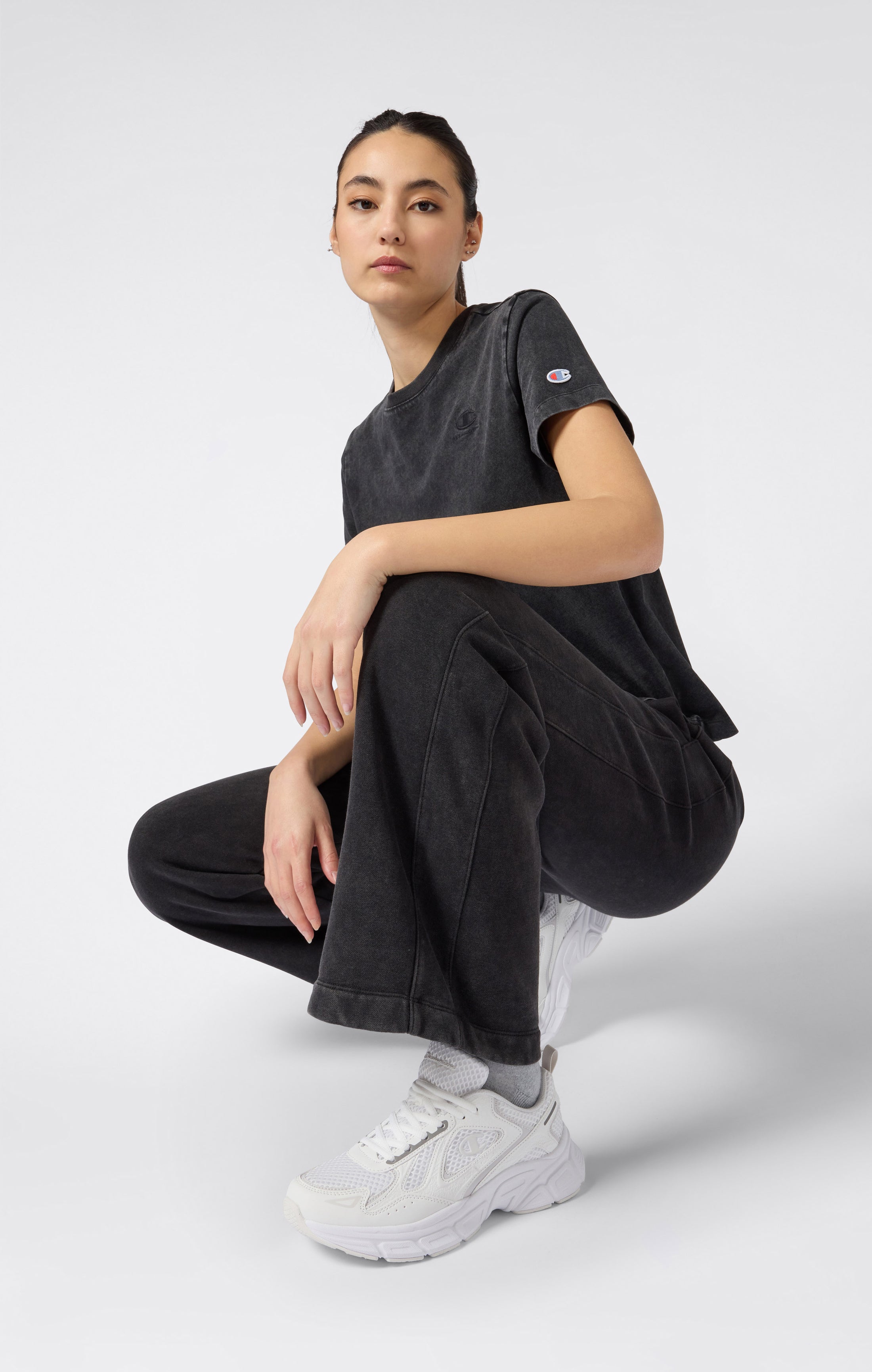 Women's Washed Wide Leg Fleece Pants Icons