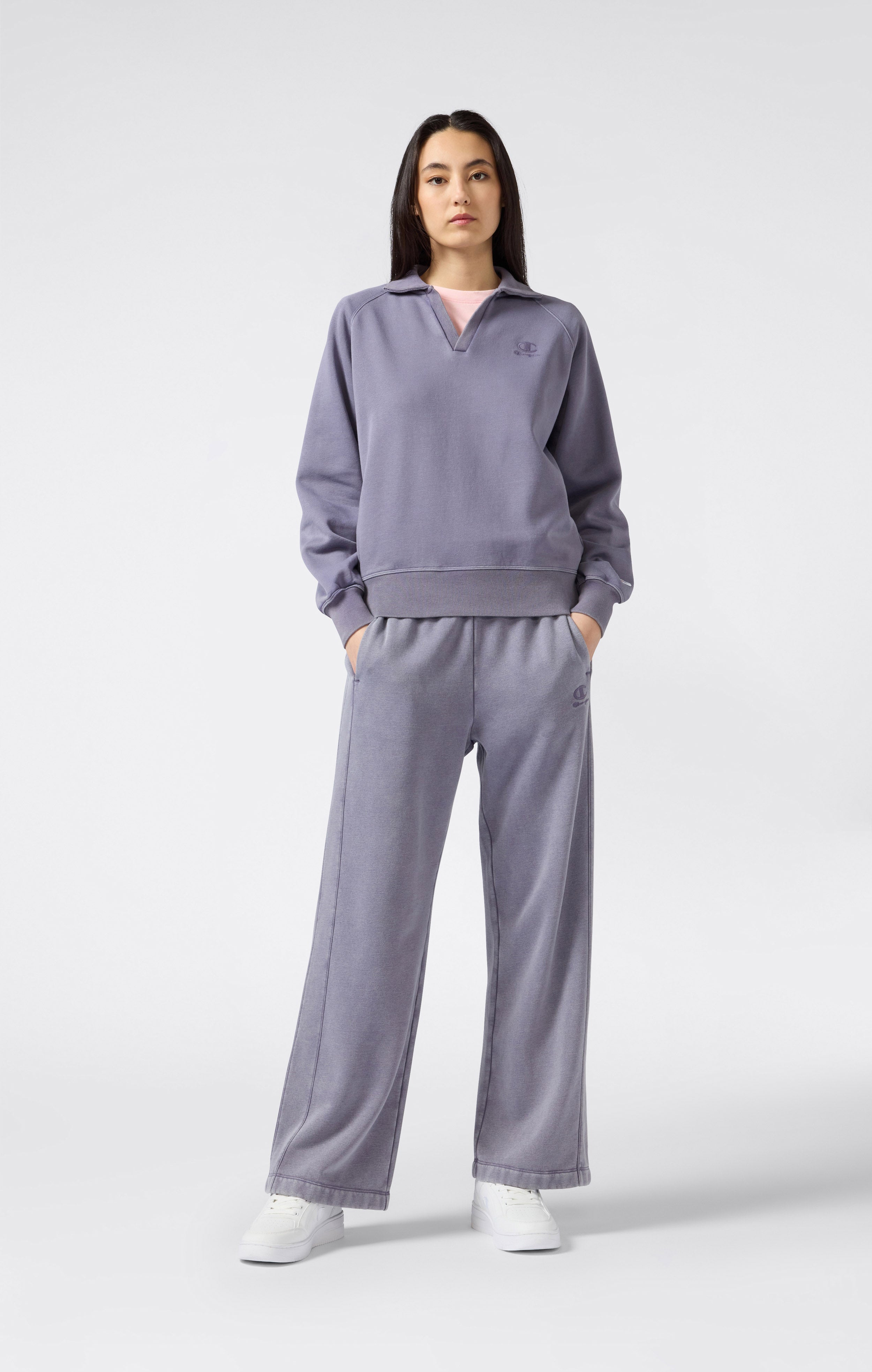 Women's Washed Wide Leg Fleece Pants Icons