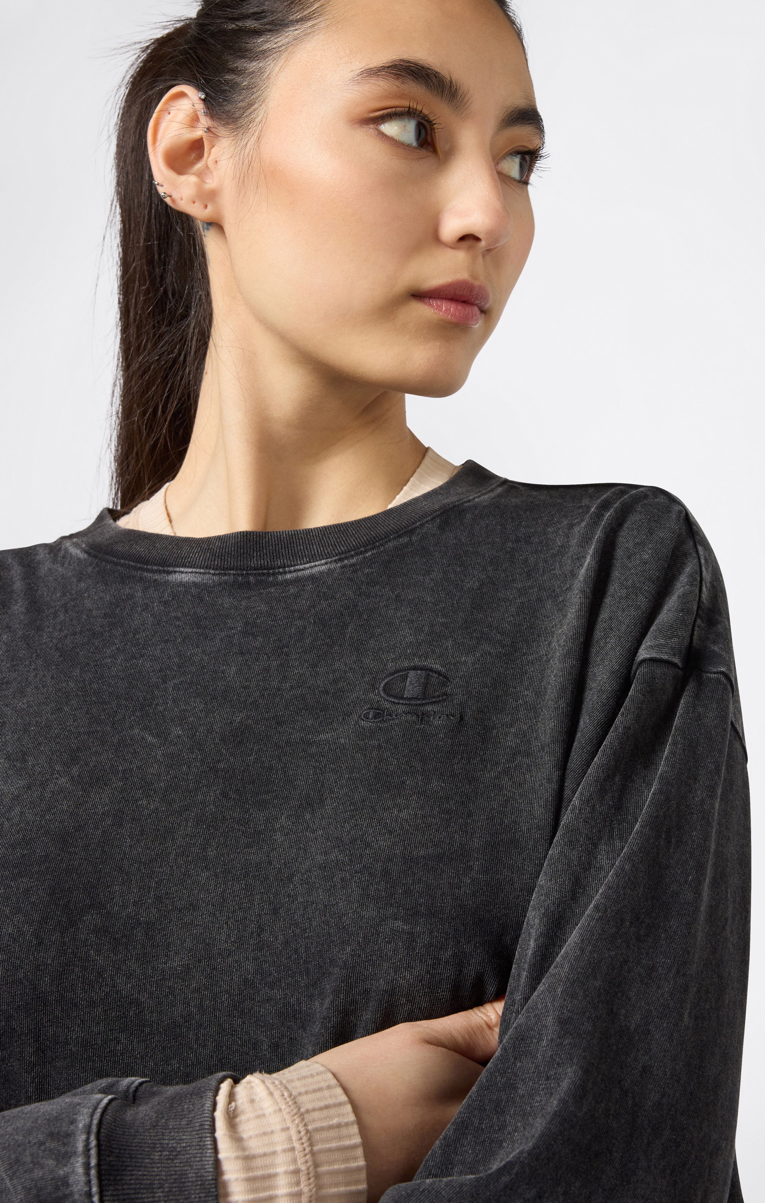 T-Shirt Donna Manica Lunga Effetto Slavato Icons