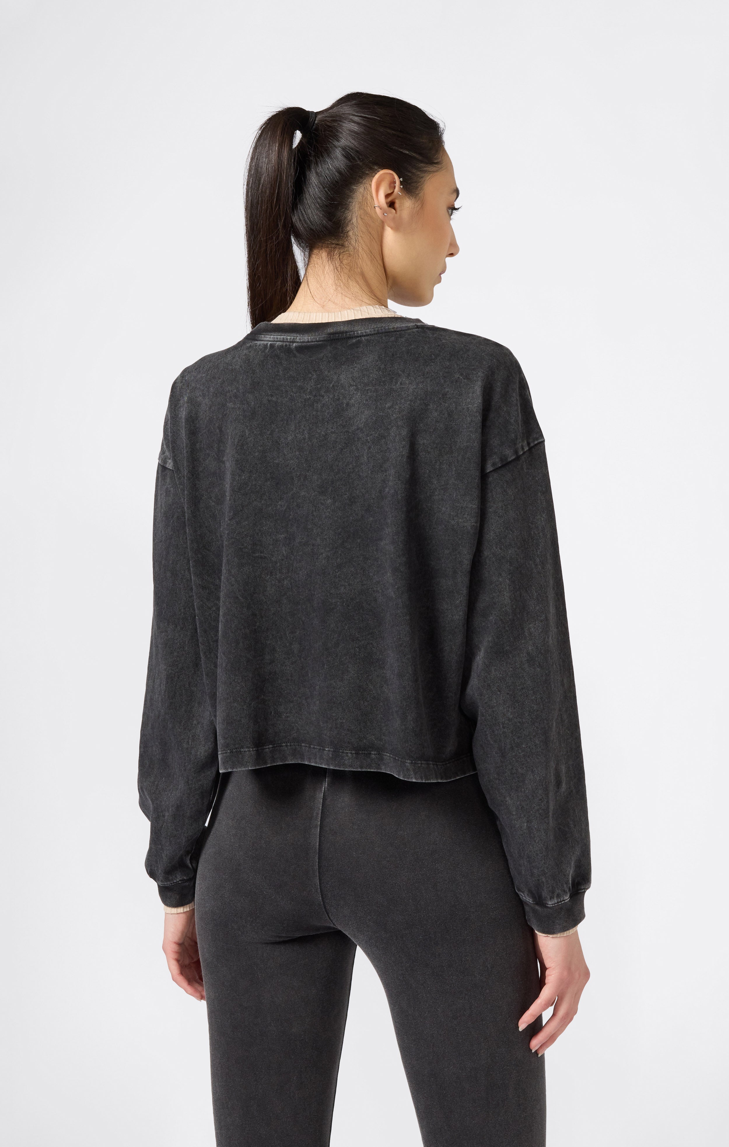 T-Shirt Donna Manica Lunga Effetto Slavato Icons