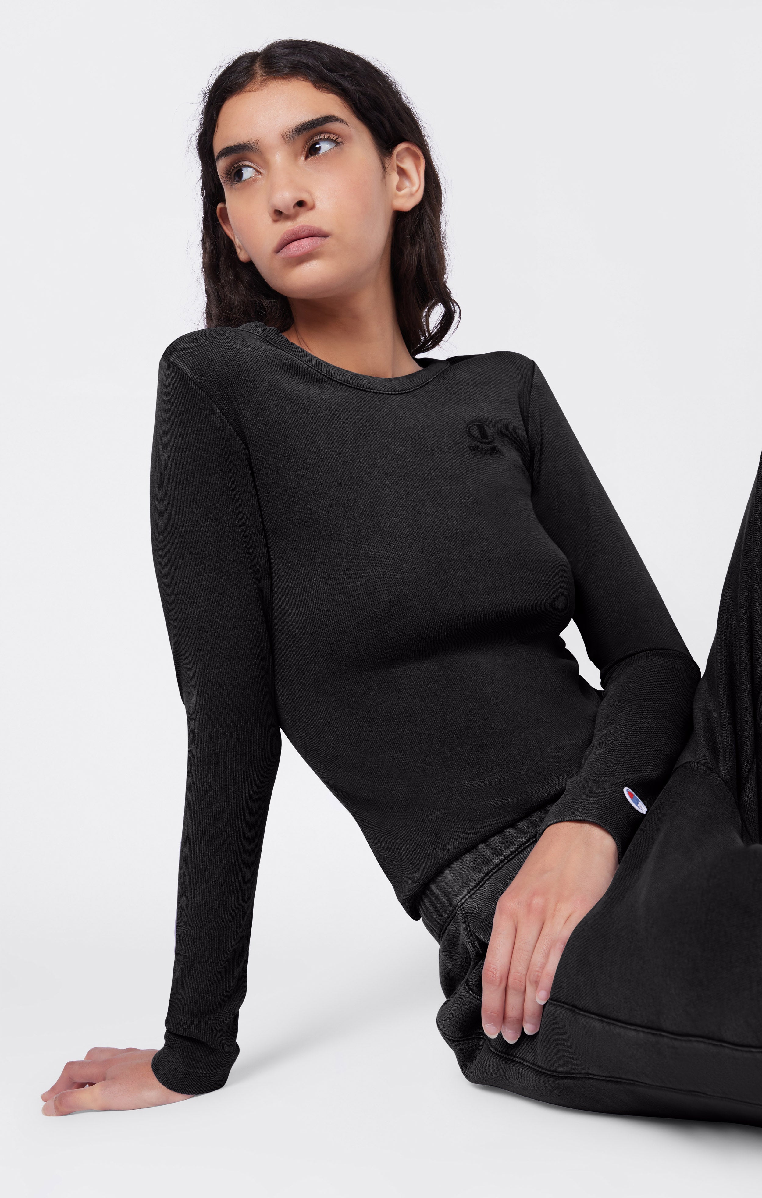 Women's Washed Long Sleeve Fitted T-Shirt Icons