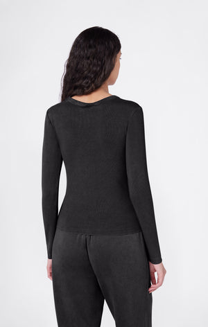 Women's Washed Long Sleeve Fitted T-Shirt Icons