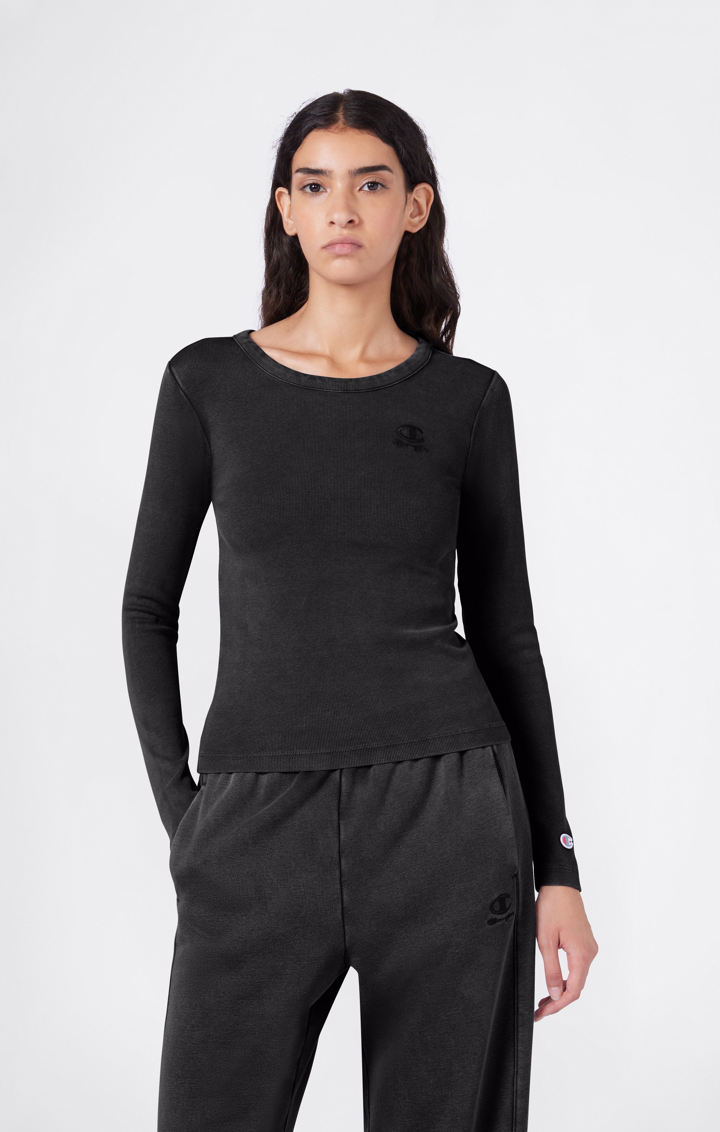 Women's Washed Long Sleeve Fitted T-Shirt Icons