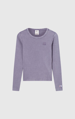 Women's Washed Long Sleeve Fitted T-Shirt Icons dark mauve icons