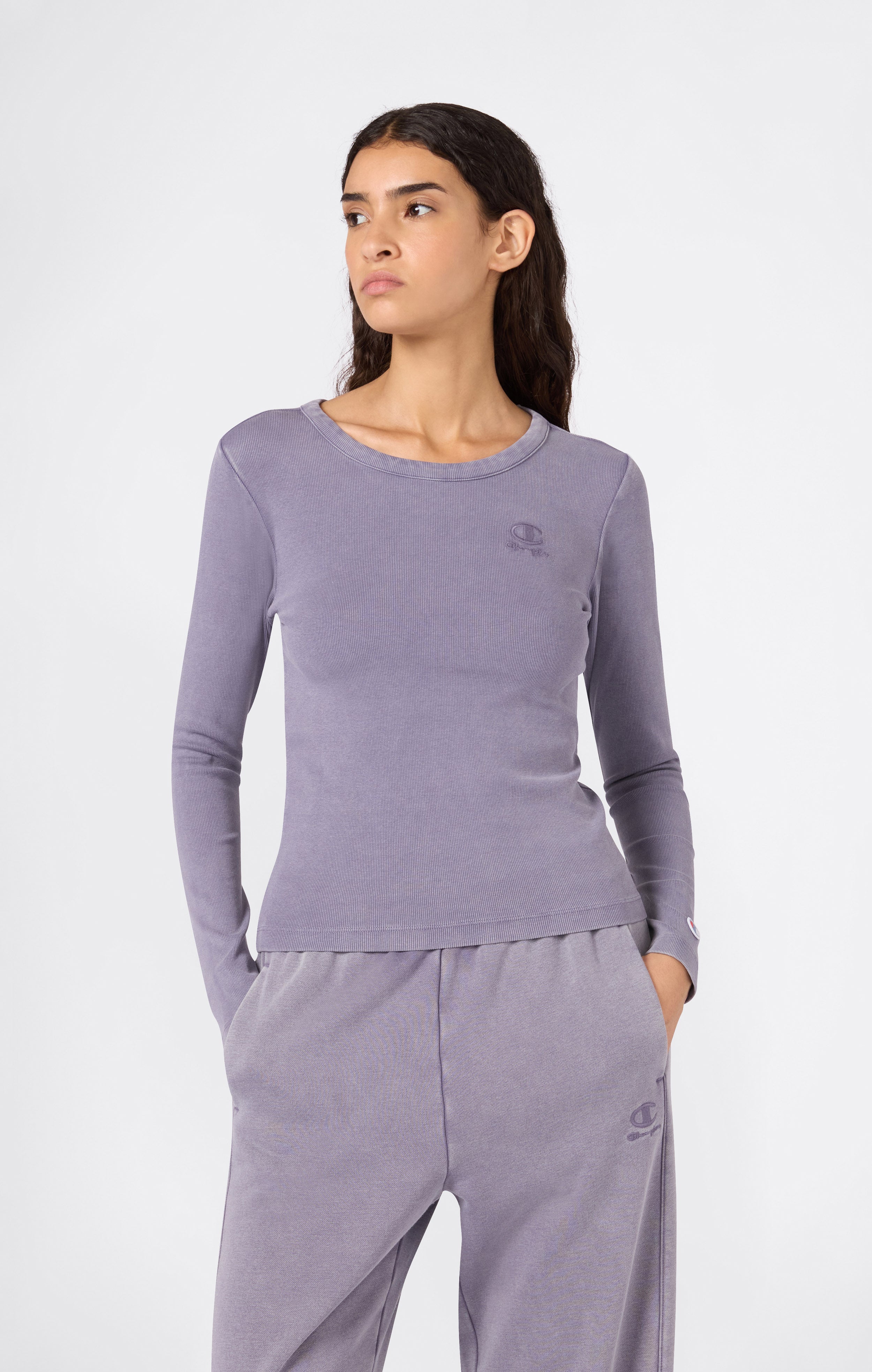 Women's Washed Long Sleeve Fitted T-Shirt Icons