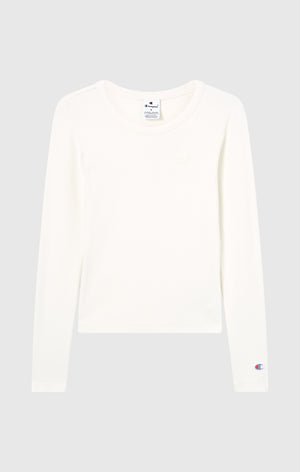 T-Shirt Femme Manches Longues Slim Fit Effet Délavé Icons