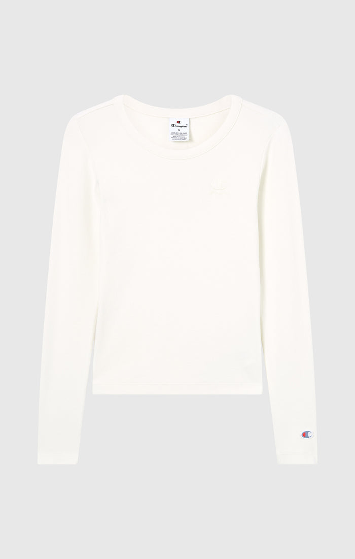 T-Shirt Femme Manches Longues Slim Fit Effet Délavé Icons
