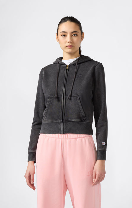 Women's Washed Full Zip Fleece Hoodie Icons