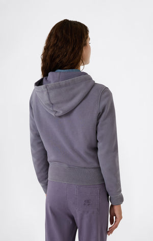 Felpa Con Zip Intera Interno Felpato Effetto Slavato Icons Da Donna