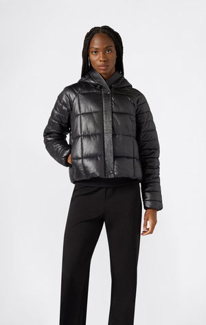 Piumino Lucido con Cappuccio da Donna