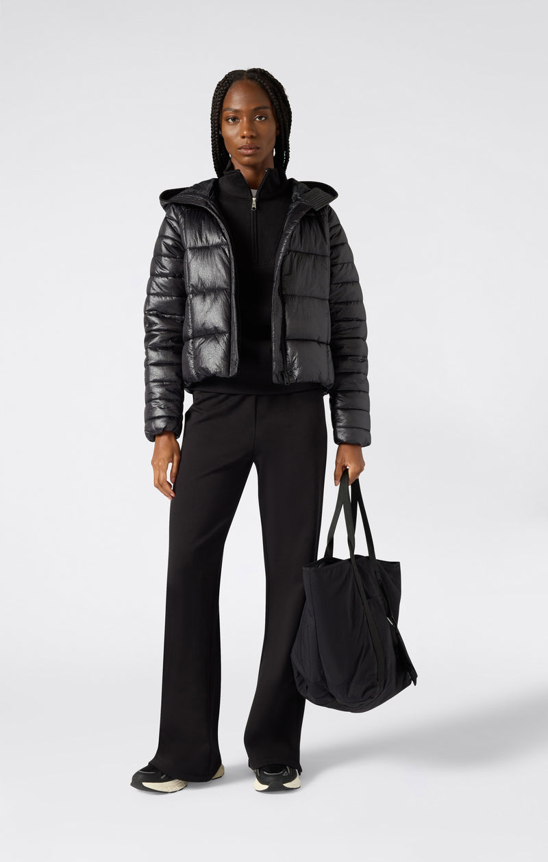 Piumino Lucido con Cappuccio da Donna