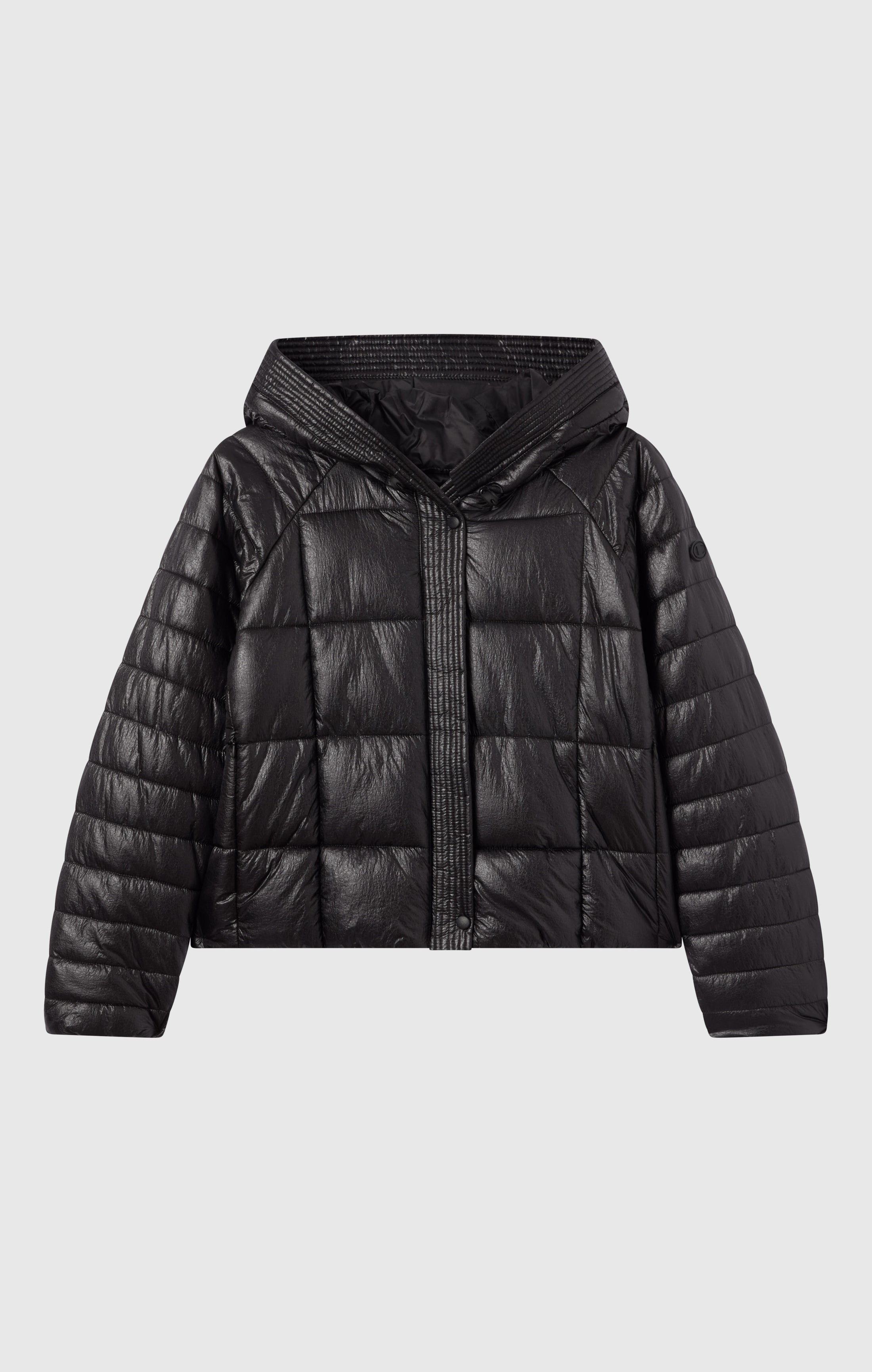 Piumino Lucido con Cappuccio da Donna