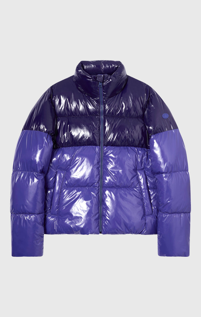 Glänzende Wattierte Jacke Damen