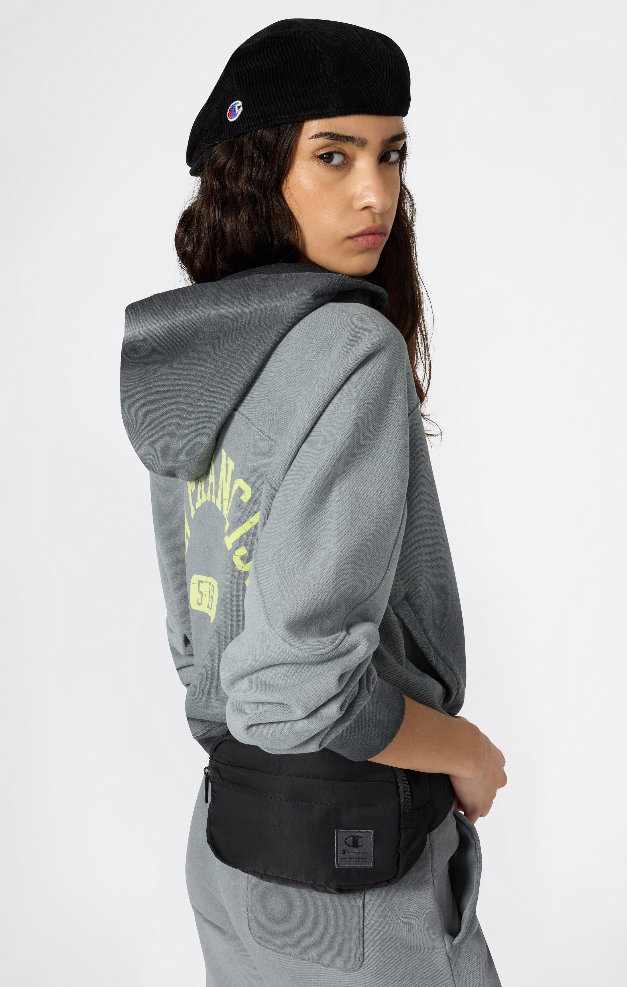 Damen Kapuzenpullover Mit Reißverschluss Und Used-Look Schwerer Stoff Time Capsule