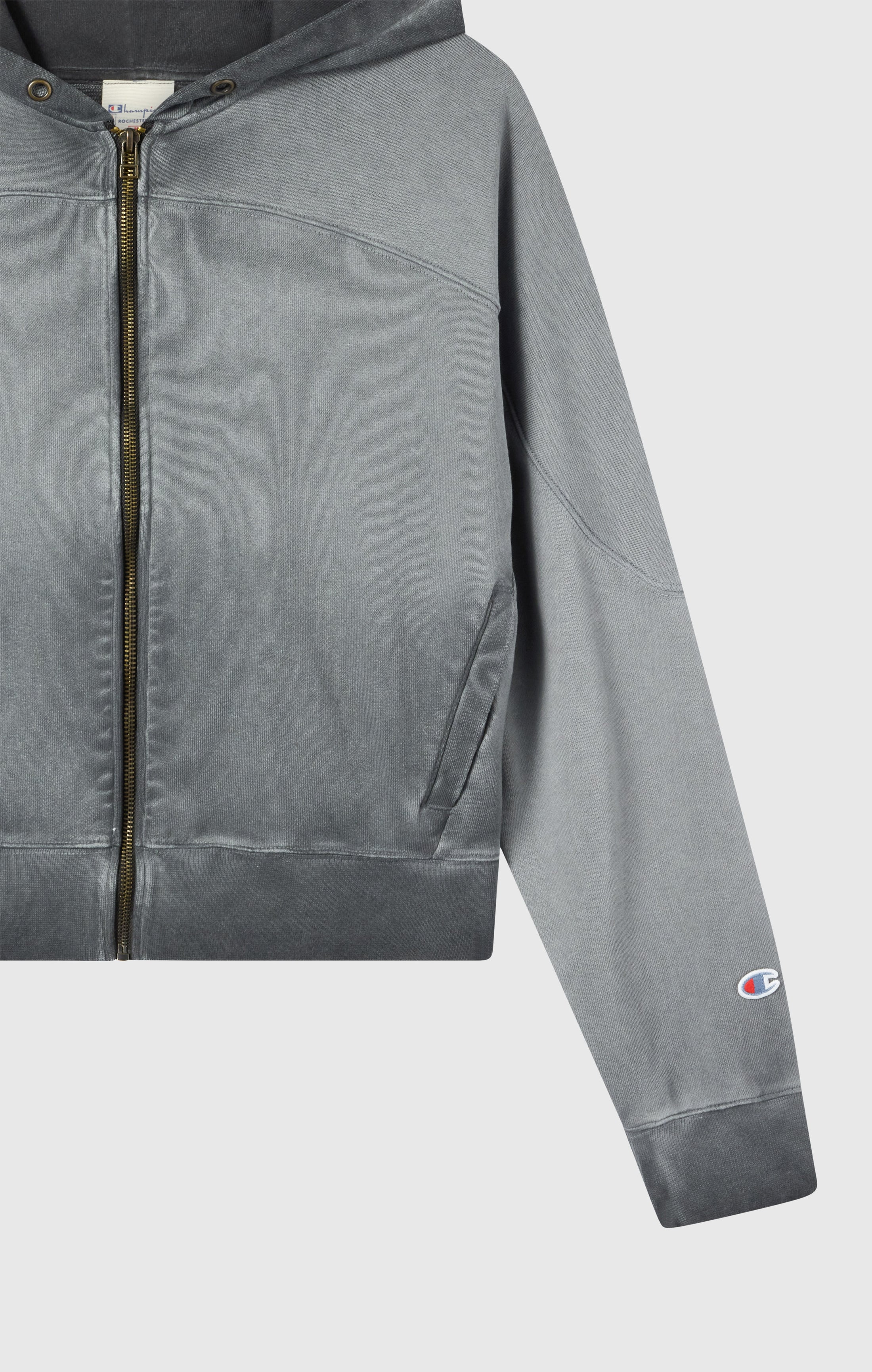 Damen Kapuzenpullover Mit Reißverschluss Und Used-Look Schwerer Stoff Time Capsule