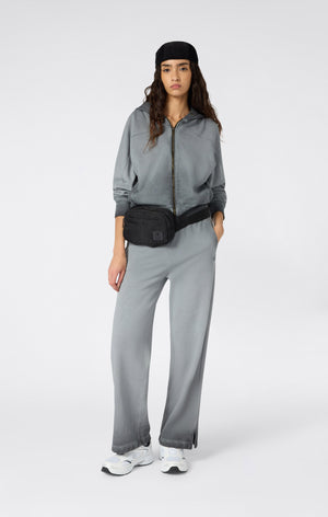 Damen Kapuzenpullover Mit Reißverschluss Und Used-Look Schwerer Stoff Time Capsule