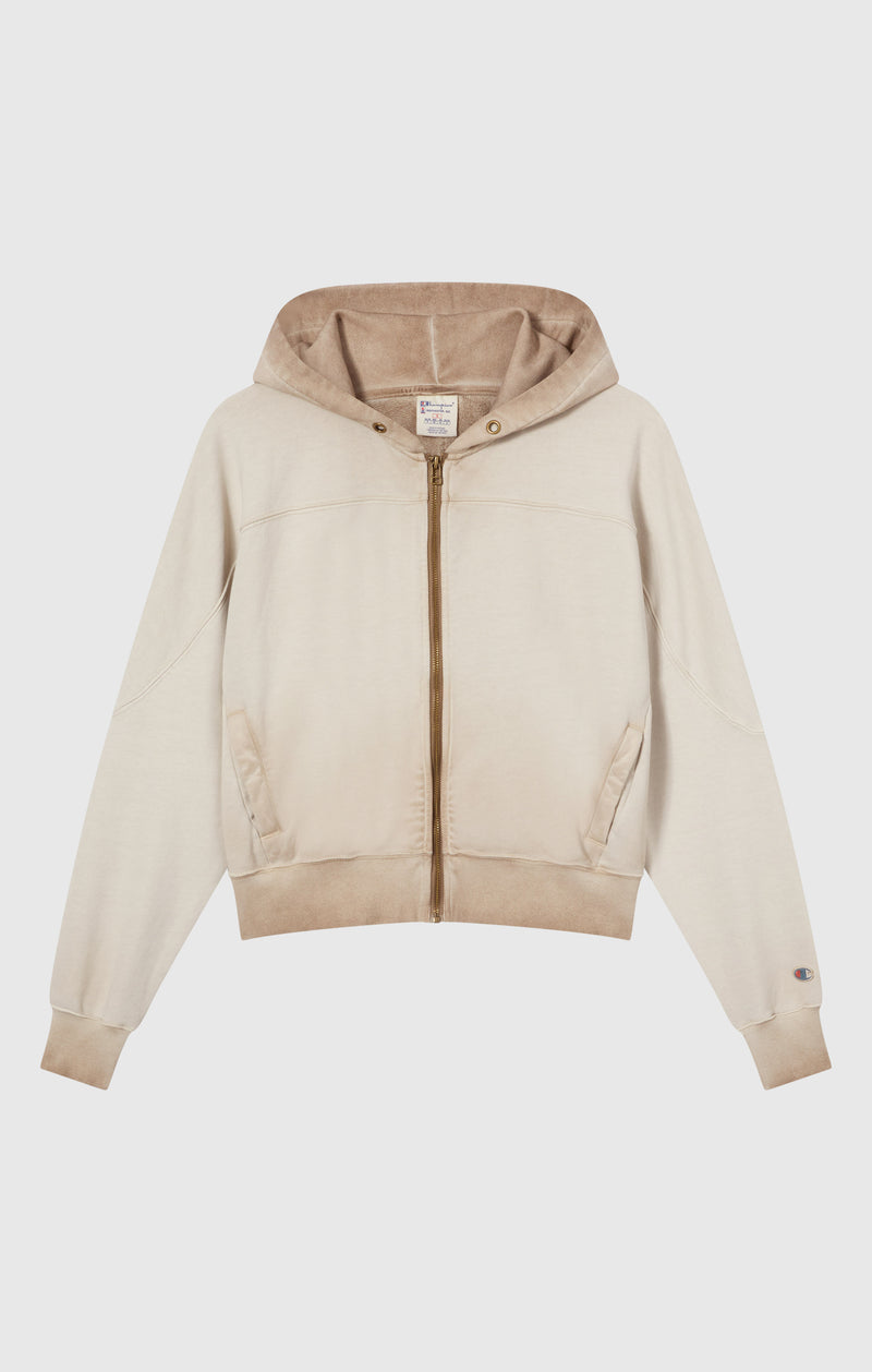 Felpa Pesante da Donna Con Cappuccio E Zip Intera Effetto Slavato Time Capsule