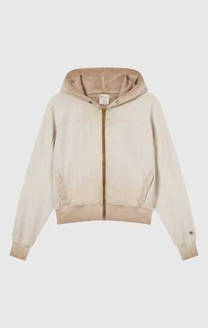 Felpa Pesante da Donna Con Cappuccio E Zip Intera Effetto Slavato Time Capsule