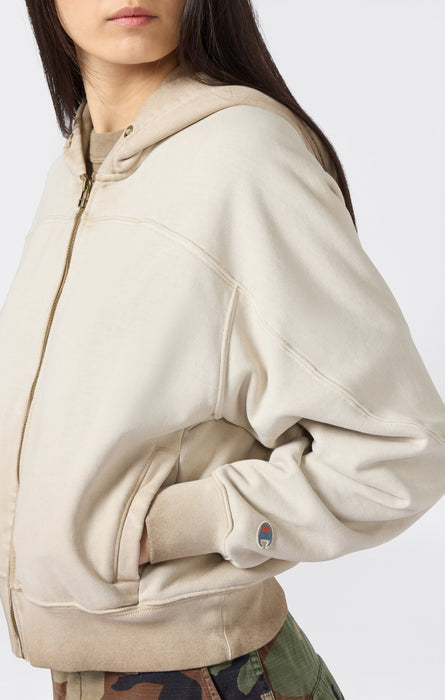 Women’s Washed Full Zip Heavyweight Sweatshirt Hoodie Time Capsule