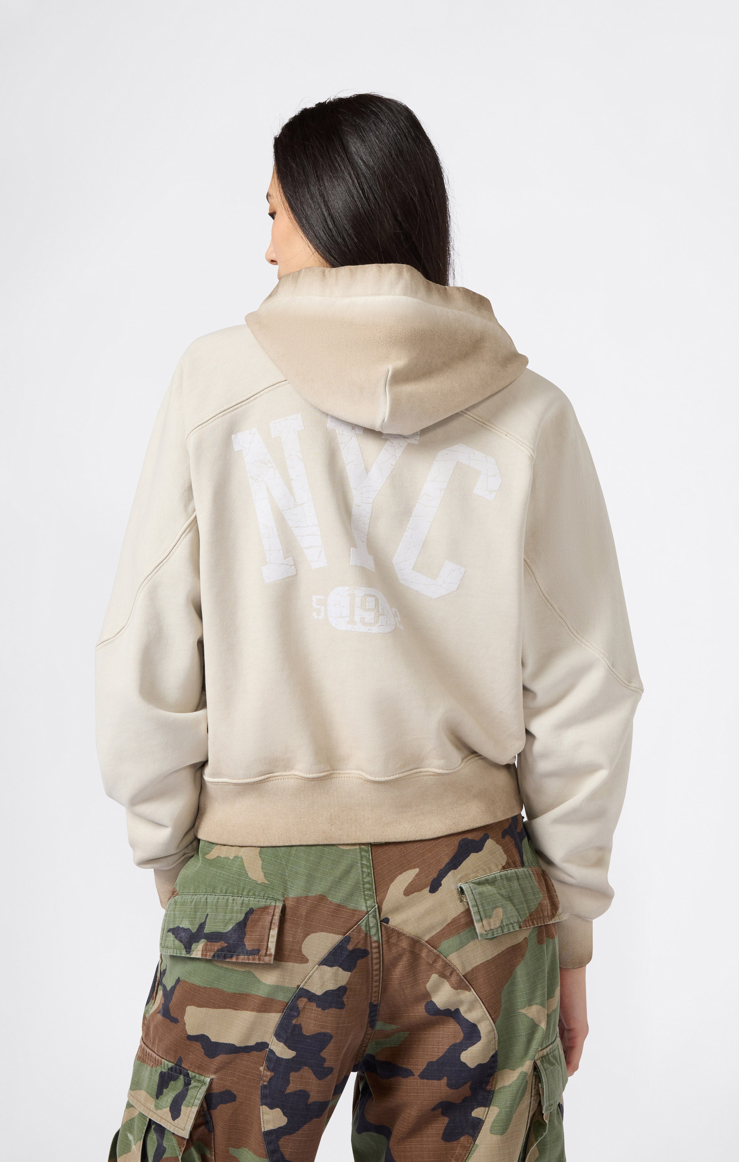 Felpa Pesante da Donna Con Cappuccio E Zip Intera Effetto Slavato Time Capsule