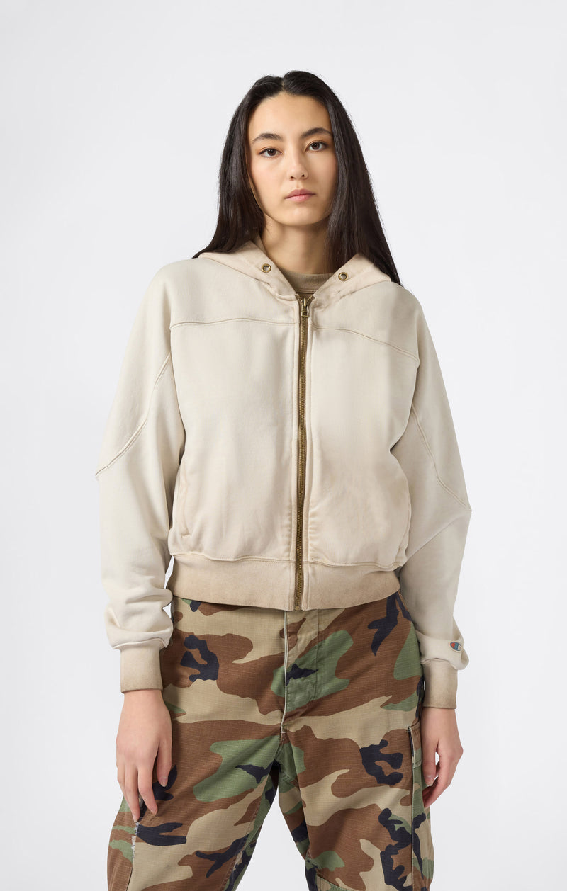 Felpa Pesante da Donna Con Cappuccio E Zip Intera Effetto Slavato Time Capsule