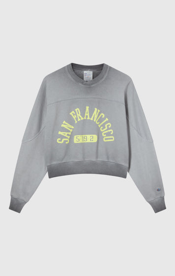 Damen Sweatshirt Mit Used-Look Schwerer Stoff Time Capsule