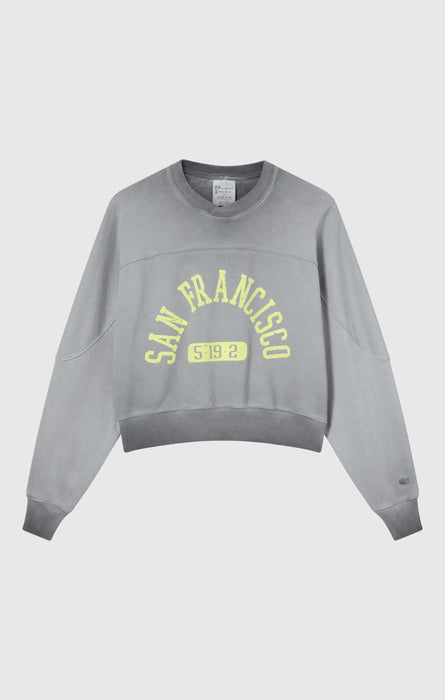 Felpa Pesante da Donna Girocollo Effetto Slavato Time Capsule